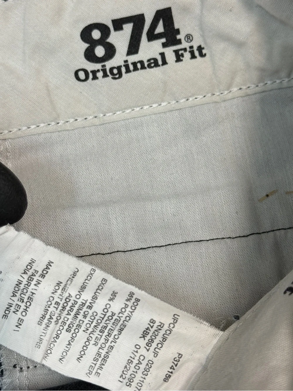 Dickies 874 Original Fit Black Paint-Splattered Work Pants — W34x30